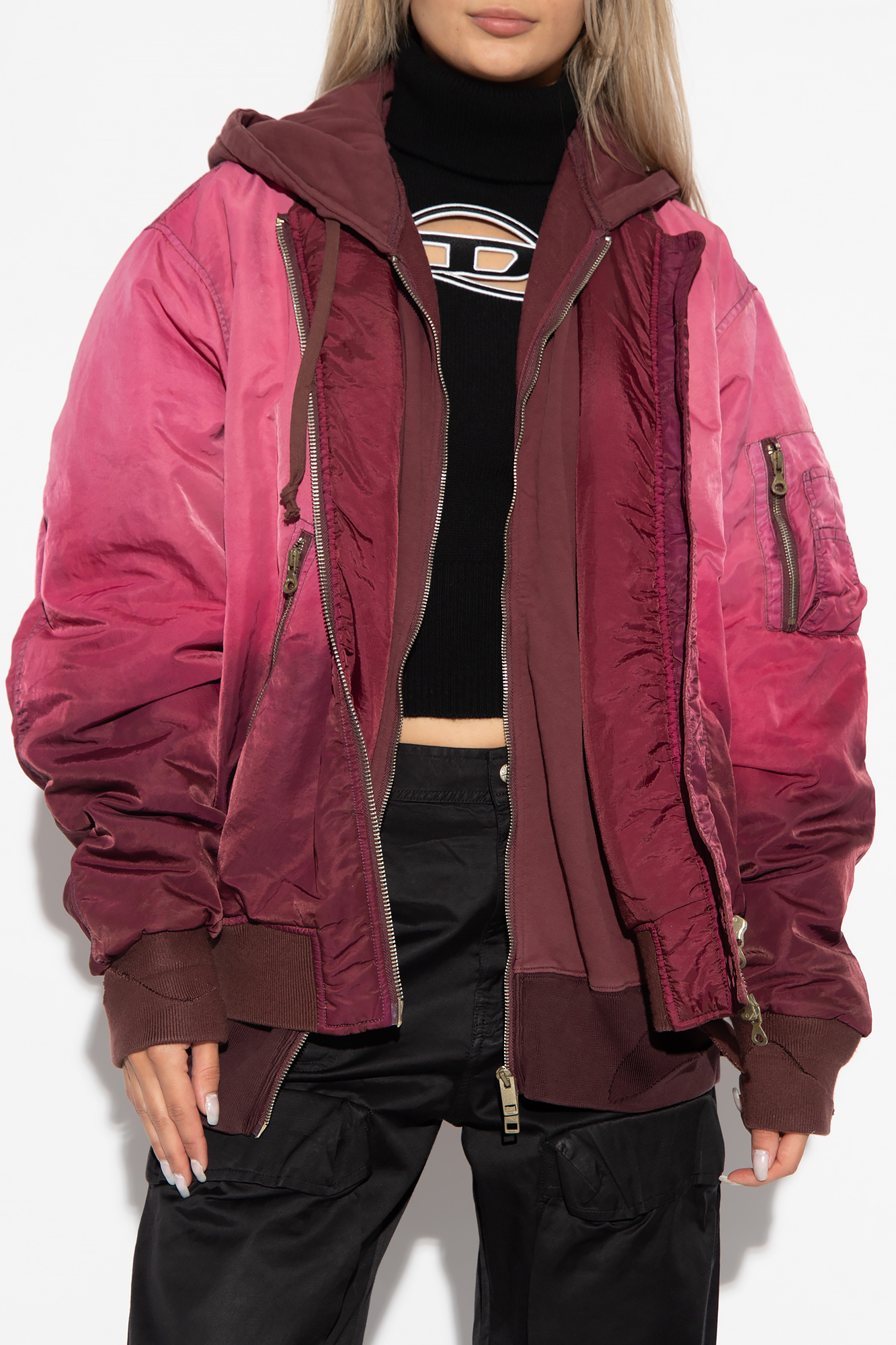 Diesel pink 2025 bomber jacket